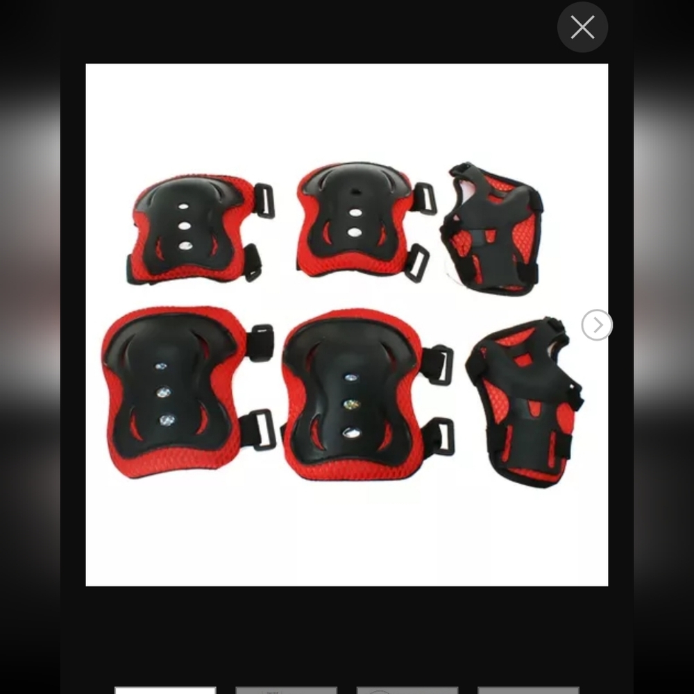 Wrist Elbow Knee Support Pads Red Black